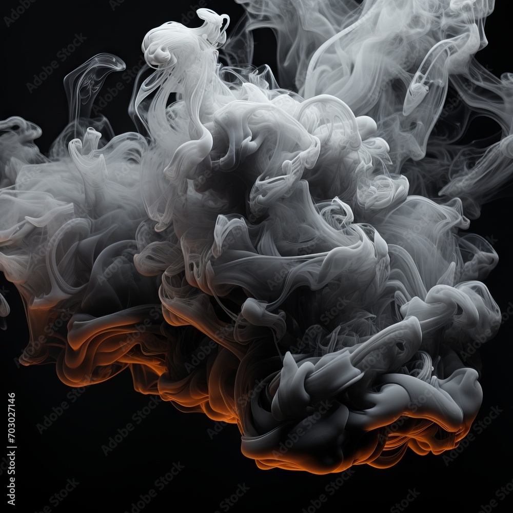 Fototapeta premium Bright cloud of smoke, abstract background, concept: air and space pollution