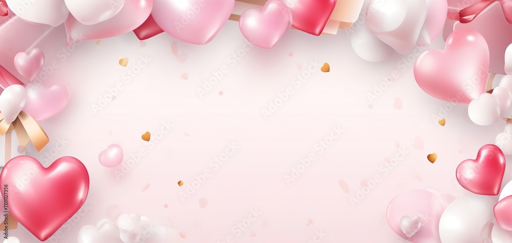 Valentines Day banner. Holiday Background. Heart Background. Love Background.