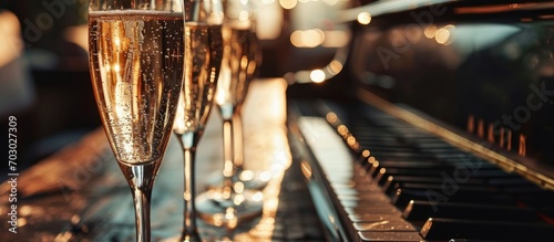champagne and piano