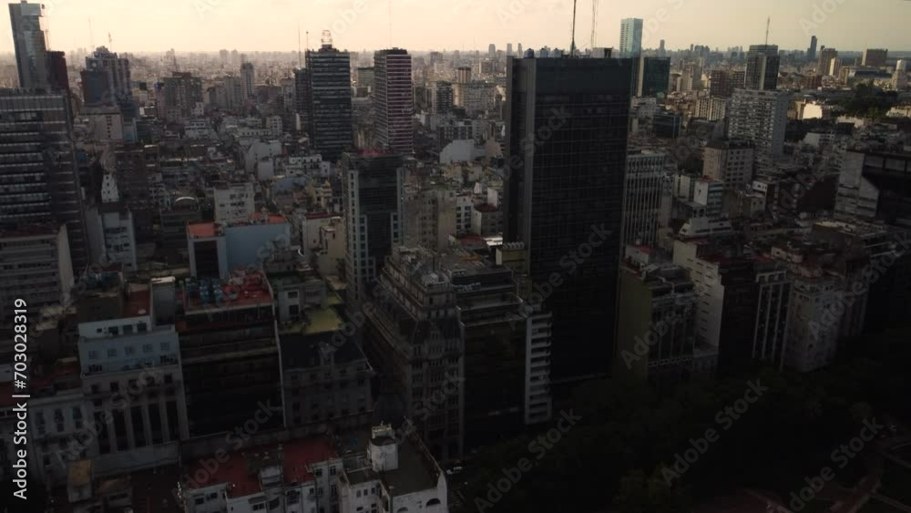View of the city of Buenos Aires, many simple houses, everything is quite gray View of the city of Buenos Aires, many simple houses, everything is quite gray