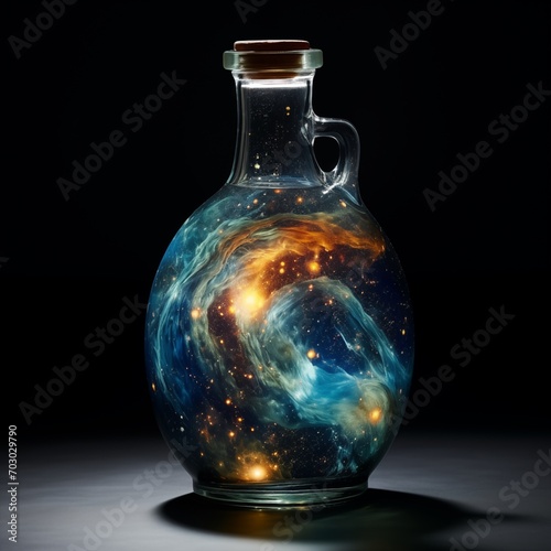 Bottle with a starry sky inside