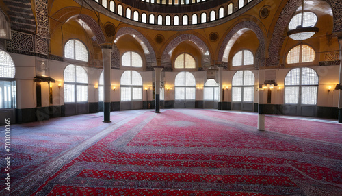View of Taksim mosque inside in Istanbul downtown.