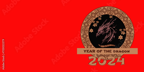 banner chinese new year, dragon new year graphic resource