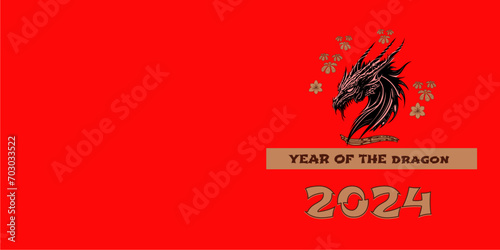 banner chinese new year, dragon new year graphic resource