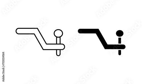   car towbar outline icon collection or set. car towbar Thin vector line art 
