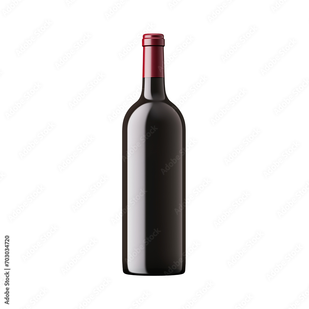 A realistic image of a wine bottle mockup isolated on a transparent background. PNG file. A realistic image of a wine bottle mockup isolated on a transparent background. PNG file.