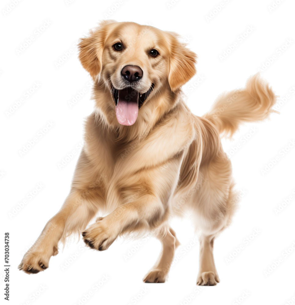 Bounding Golden Retriever