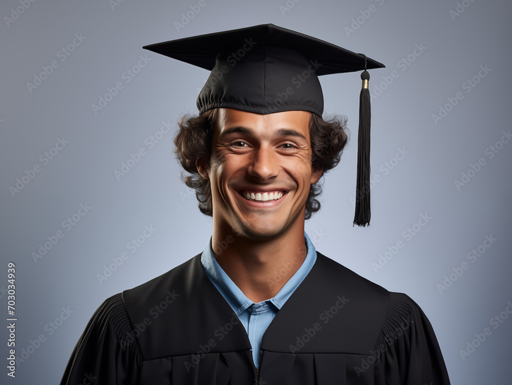 Portrait of a young male graduate neutral background Portrait of a young male graduate neutral background