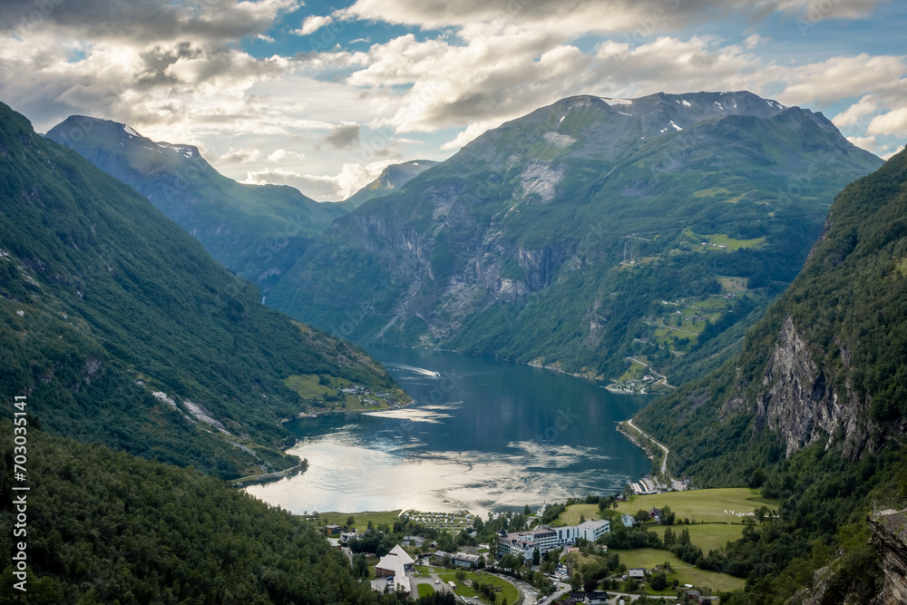 View over the fjord of Geiranger,  Norway