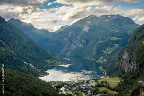 View over the fjord of Geiranger   Norway