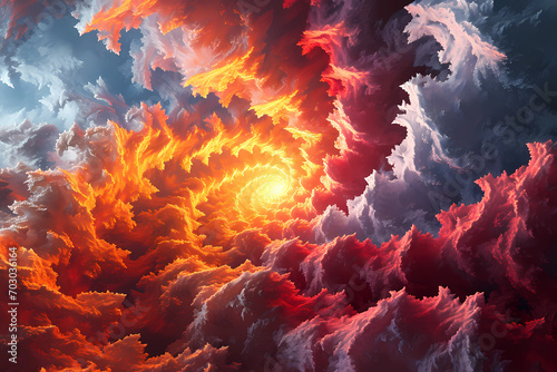 Spiralling fire and ice clouds 