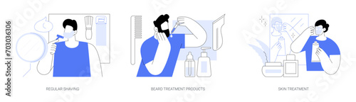 Men self-care isolated cartoon vector illustrations se