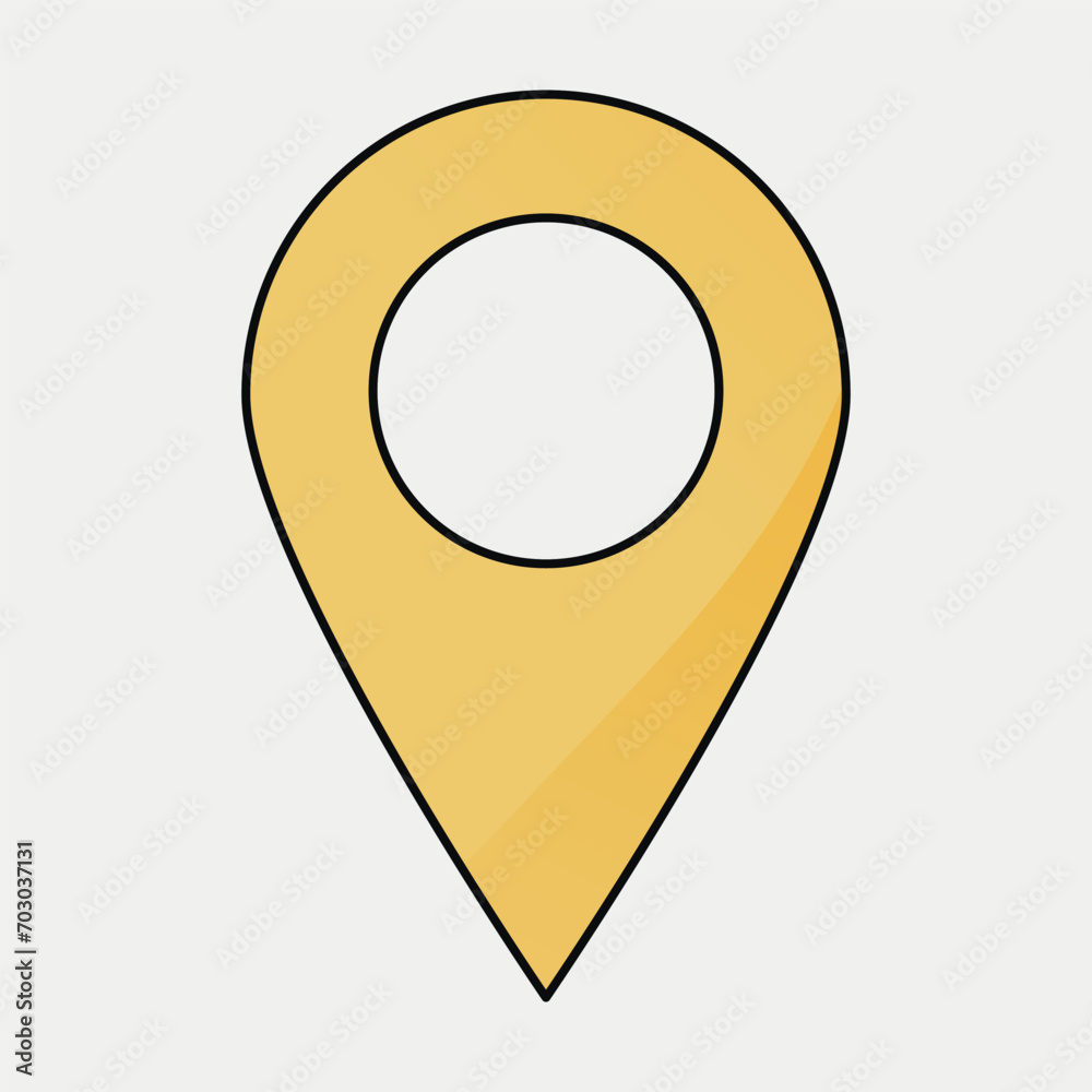 Yellow Location Pin Icon Illustration Yellow Location Pin Icon Illustration