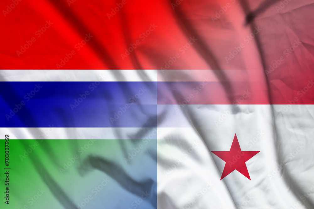 Gambia and Panama political flag international negotiation PAN GMB