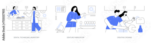 Dental technician abstract concept vector illustrations.