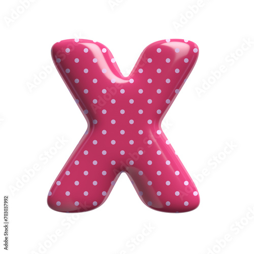 Wallpaper Mural Polka dot letter X - Upper-case 3d pink retro font - suitable for Fashion, retro design or decoration related subjects Torontodigital.ca