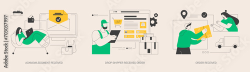 Order status abstract concept vector illustrations. photo