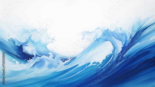 A painting of a blue wave in the ocean © cac_tus