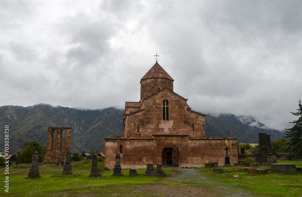 Odzun Church is of domed basilica type. It is one of the early medieval unique religious buildings that has completely preserved its exterior appearance. Lori Region, Armenia