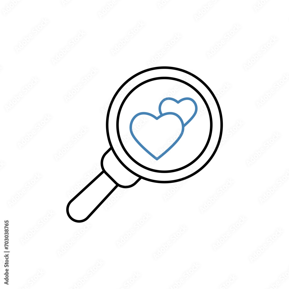 search love concept line icon. Simple element illustration. search love concept outline symbol design. search love concept line icon. Simple element illustration. search love concept outline symbol design.