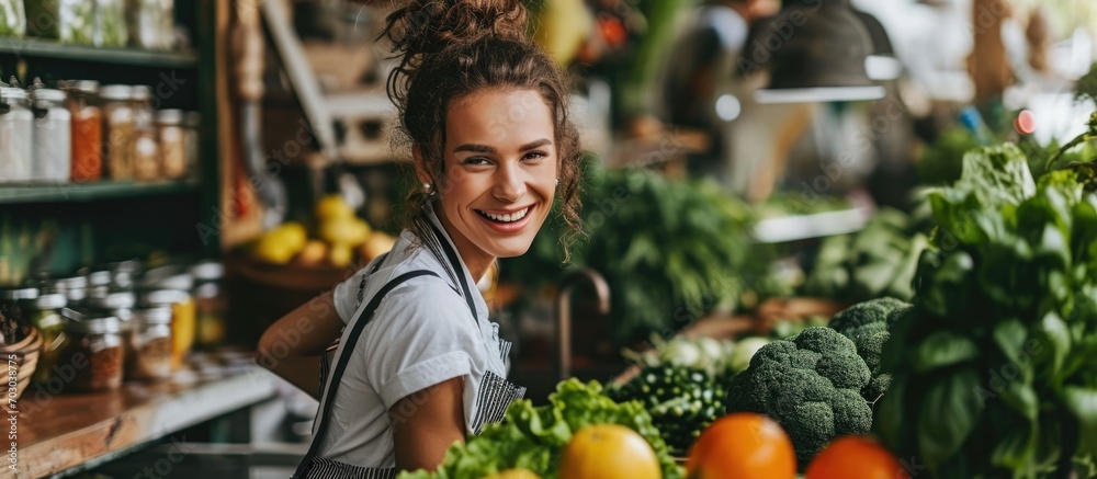 Fototapeta premium Female food coordinator and nutritionist.