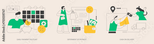 Payment terms abstract concept vector illustrations.