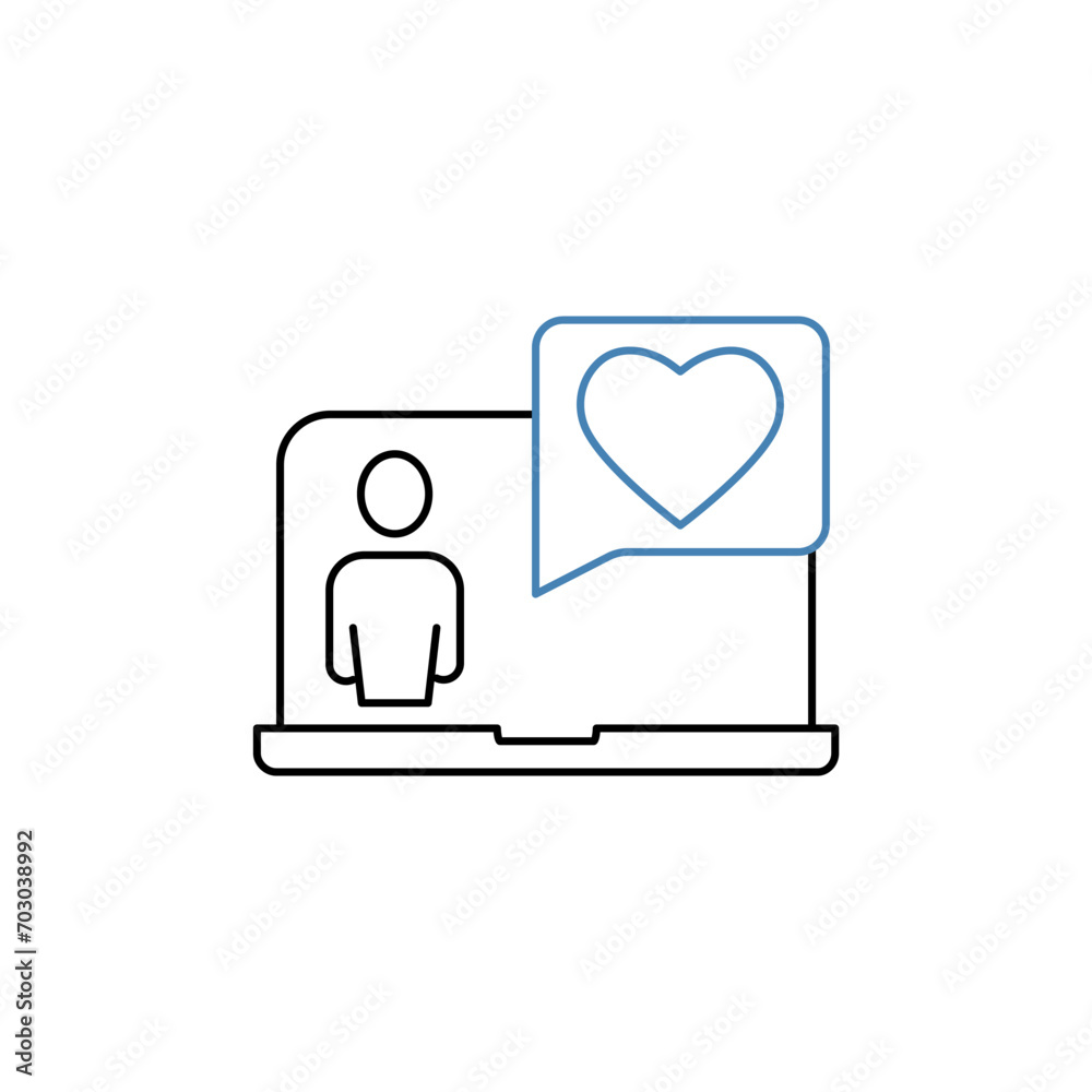 online dating concept line icon. Simple element illustration. online dating concept outline symbol design. online dating concept line icon. Simple element illustration. online dating concept outline symbol design.