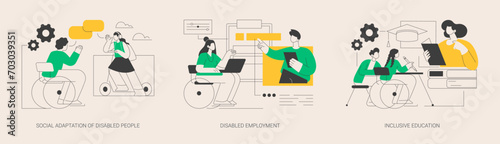 Social environment abstract concept vector illustrations.