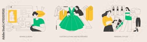 Fashion style abstract concept vector illustrations.