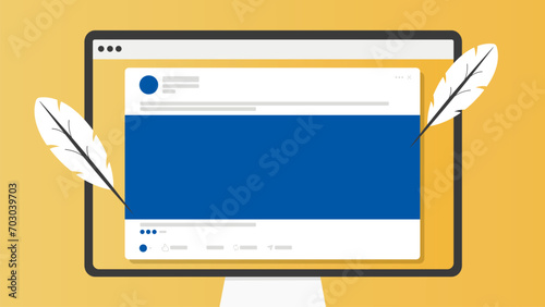 Writing a post for social networks on a computer