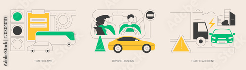 Driving license abstract concept vector illustrations.