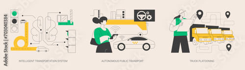 Modern logistics abstract concept vector illustrations.