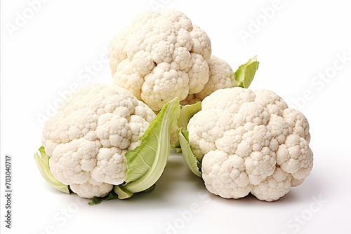 Fresh and vibrant cauliflower on a clean white background for advertisements and packaging designs