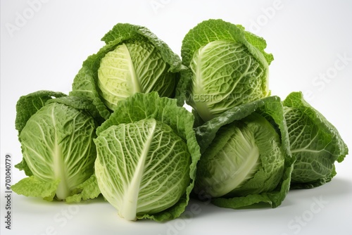 Fresh cabbage on clean white background for eye catching advertisements and packaging designs
