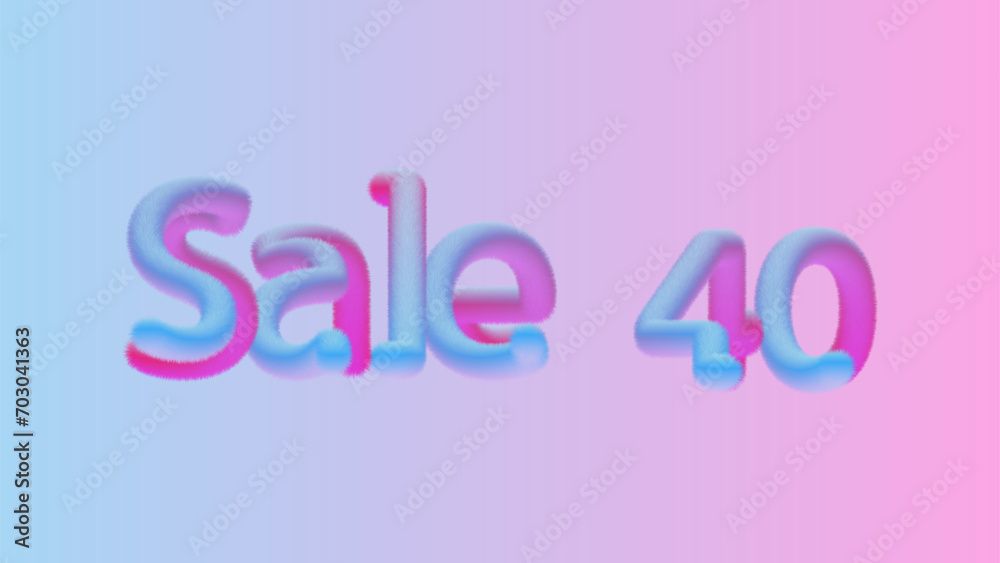 Text sale, fluffy text, sale colorful text. Vector