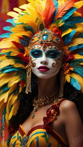 Portrait of a woman in carnival mask