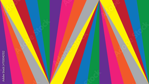Colorful pattern with triangle shape blue, red, yellow, gray purple, orange, green and pink color. Vector illustration.