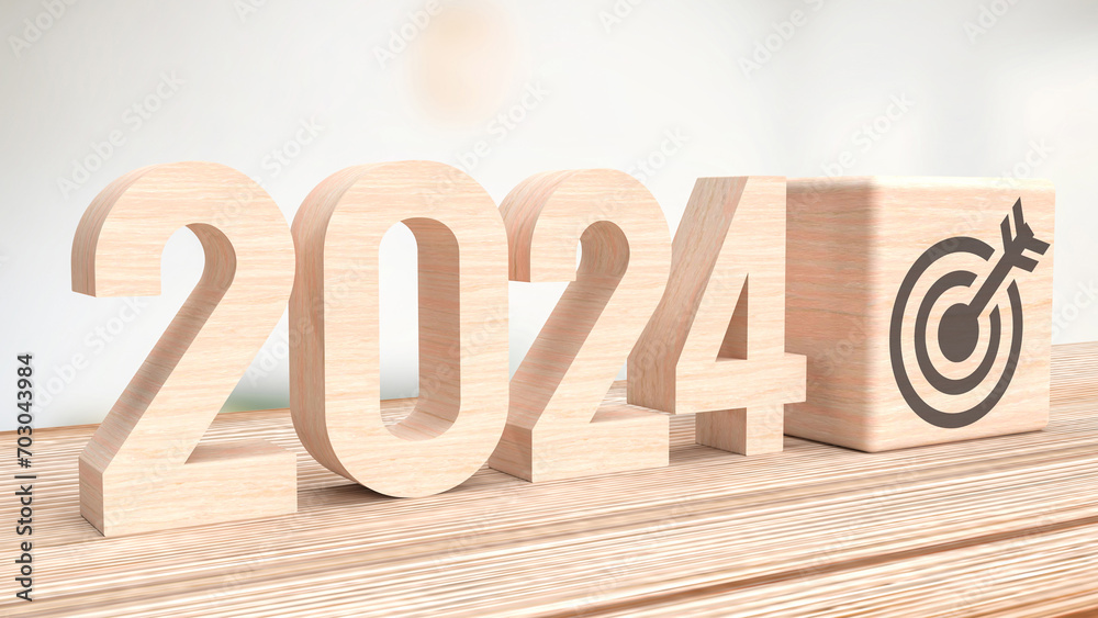 The 2024 Business target 3d rendering. The 2024 Business target 3d rendering.