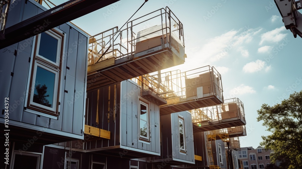 modular house, lifting module, container, crane, lift, metal