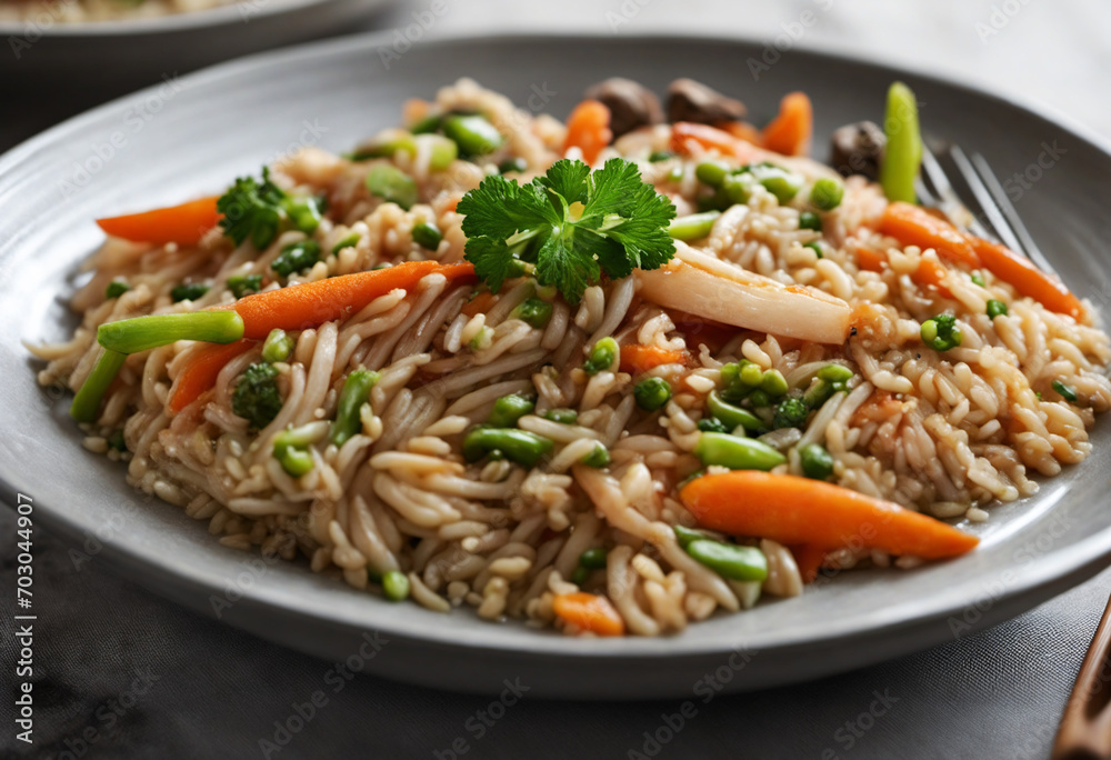 Wild rice with assorted vegetables for a vegetarian meal. Wild rice with assorted vegetables for a vegetarian meal.