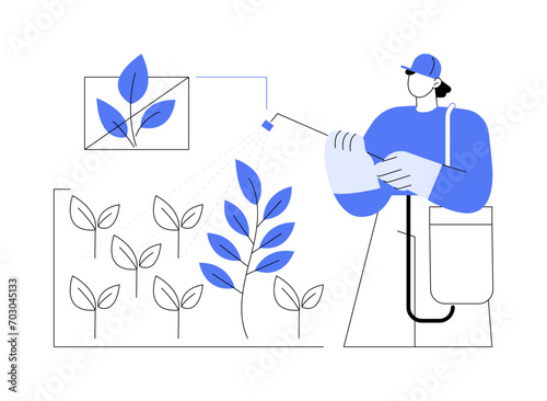 Selective herbicides isolated cartoon vector illustrations.