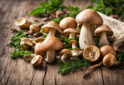 Freshly foraged mushrooms
