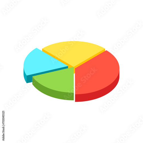 Vector 3d pie chart on a white background
