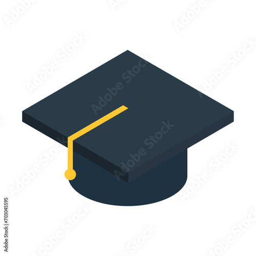 vector education grad cap in flat style