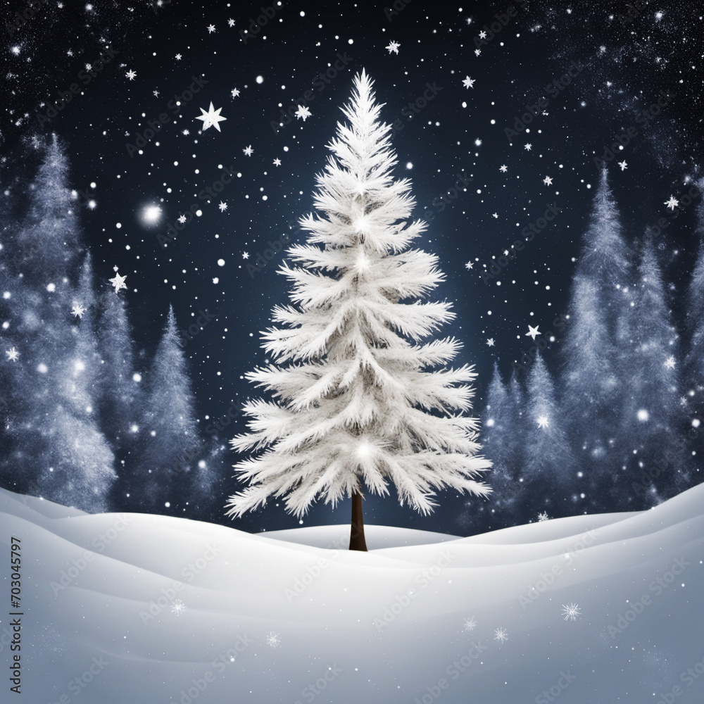 Featuring Snowflakes, Stars, Festive Trees, and Snowstorms - Monochrome Image with Transparent Adaptability for Any Color