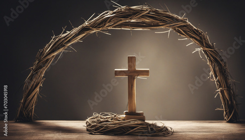 Symbolism of the cross and crown of thorns in relation to the suffering and resurrection of Jesus Christ, with a focus on Lent, Passion Week, and Easter traditions.