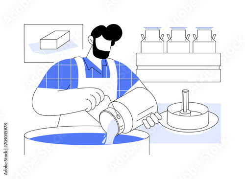 Butter production isolated cartoon vector illustrations.