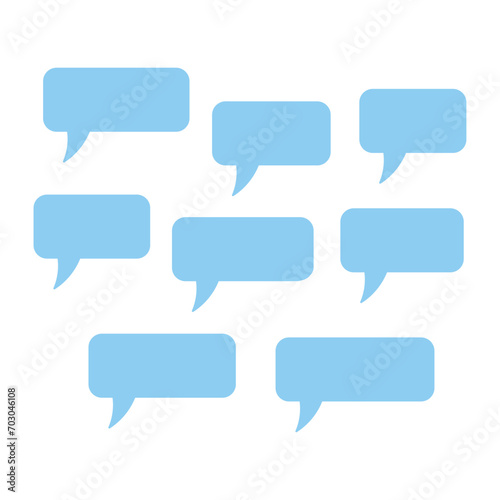 Vector set of chat speech bubbles on white photo