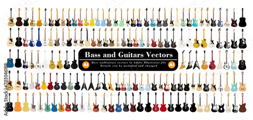 Bass and Guitars Vectors - Part 2  photo