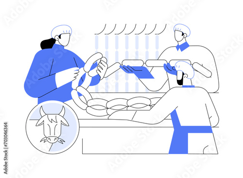 Farm made sausage isolated cartoon vector illustrations.